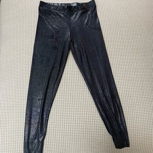 Justice girls black holographic leggings